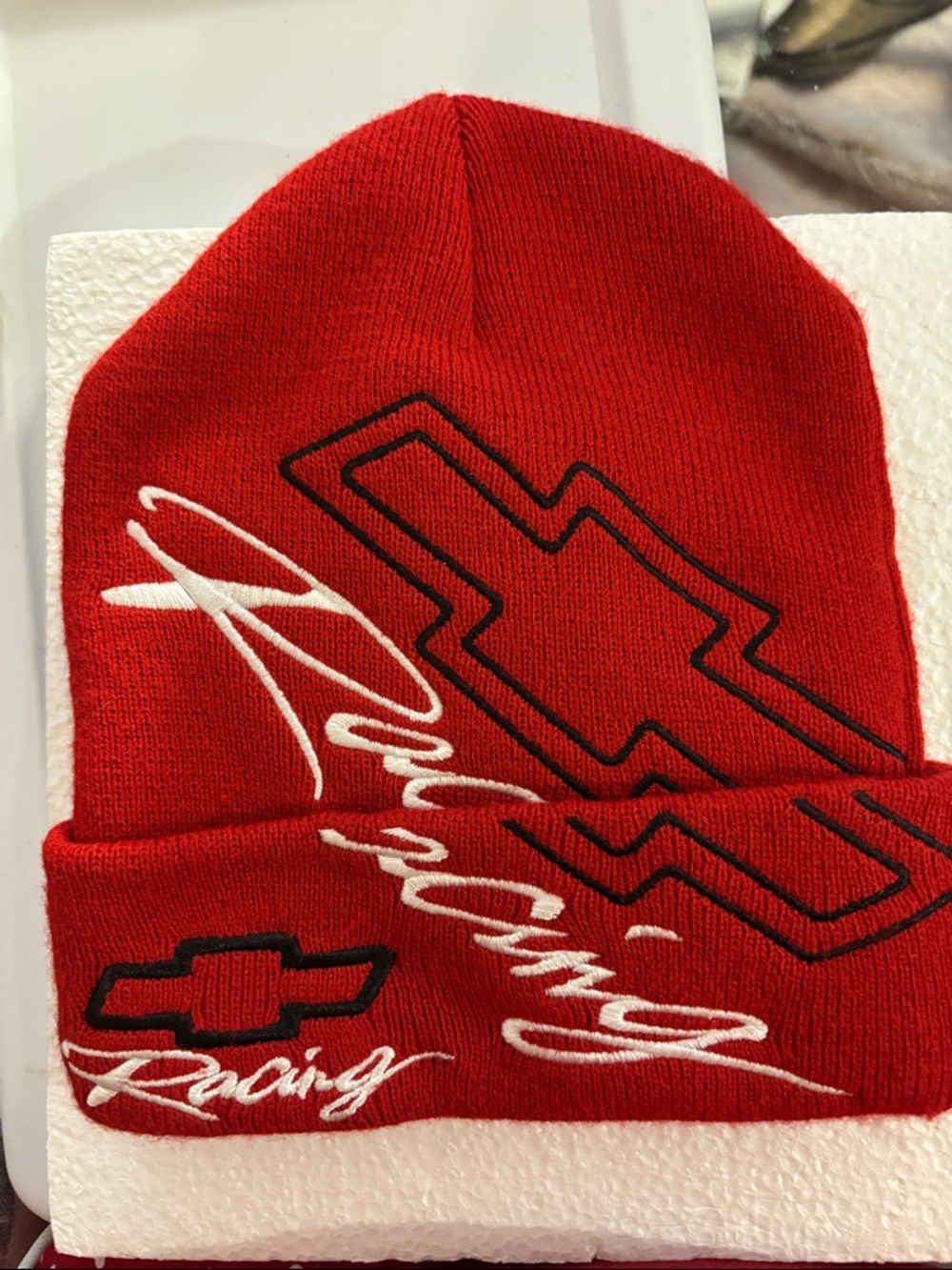 Kids Red Racing Beanie